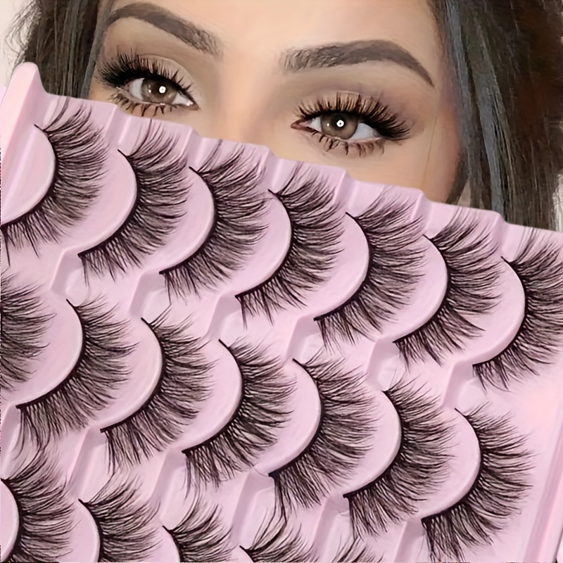 

14 Pairs Fluffy 3d Faux Mink False Eyelashes - Natural Look, Thick & Long Cat Eye Lashes For Diy, Stage, Daily Wear | Hypoallergenic