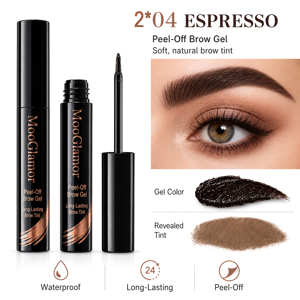 Image of 2pcs Set Of Four-color Waterproof Eyebrow Tattoo Gel, With A Long-lasting And Easy-to-remove Formula, Allowing For Free Shaping Of Eyebrows. Suitable For Beginners, Applicable To , An Ideal Gift .