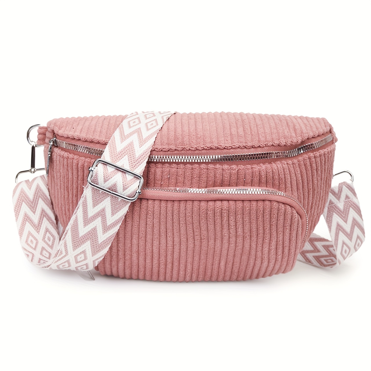 TEMU Sac Bandoulière en Velours pour Femmes, Multiples Poches, Unisexe, Design , Bandoulière Réglable, Disponible , , , Vert Foncé, Idéal pour un , ,