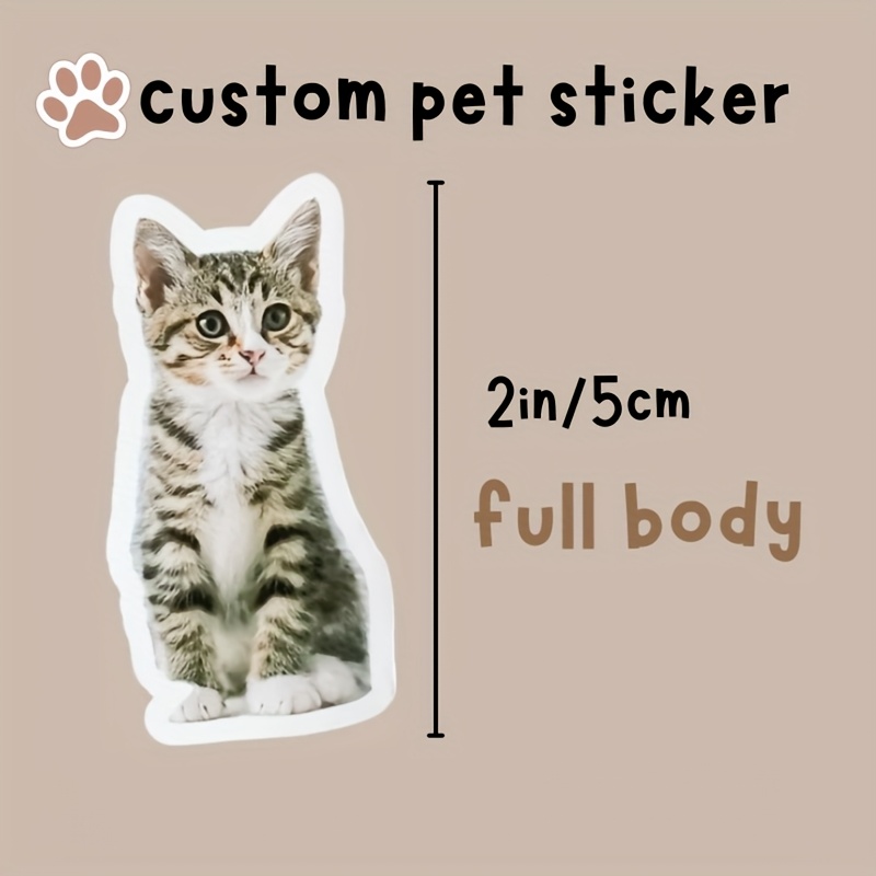 TEMU Custom Pet Sticker, Die Cut Vinyl High Quality, Personalized Gift, Custom Dog Sticker, Custom Cat Sticker, Water Bottle Sticker, Pet Decal