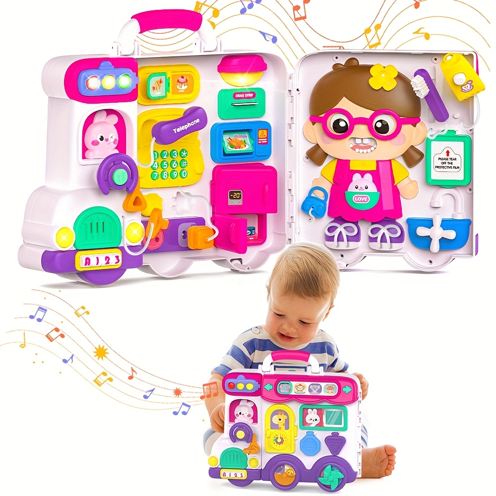 TEMU Pink Board, Musical Toy, Sensory Development Toy, Early Education Learning Toy For Motor Skills, Suitable For 12-18 Months, Great For Valentine's Day, Christmas, Halloween And Birthday Gifts