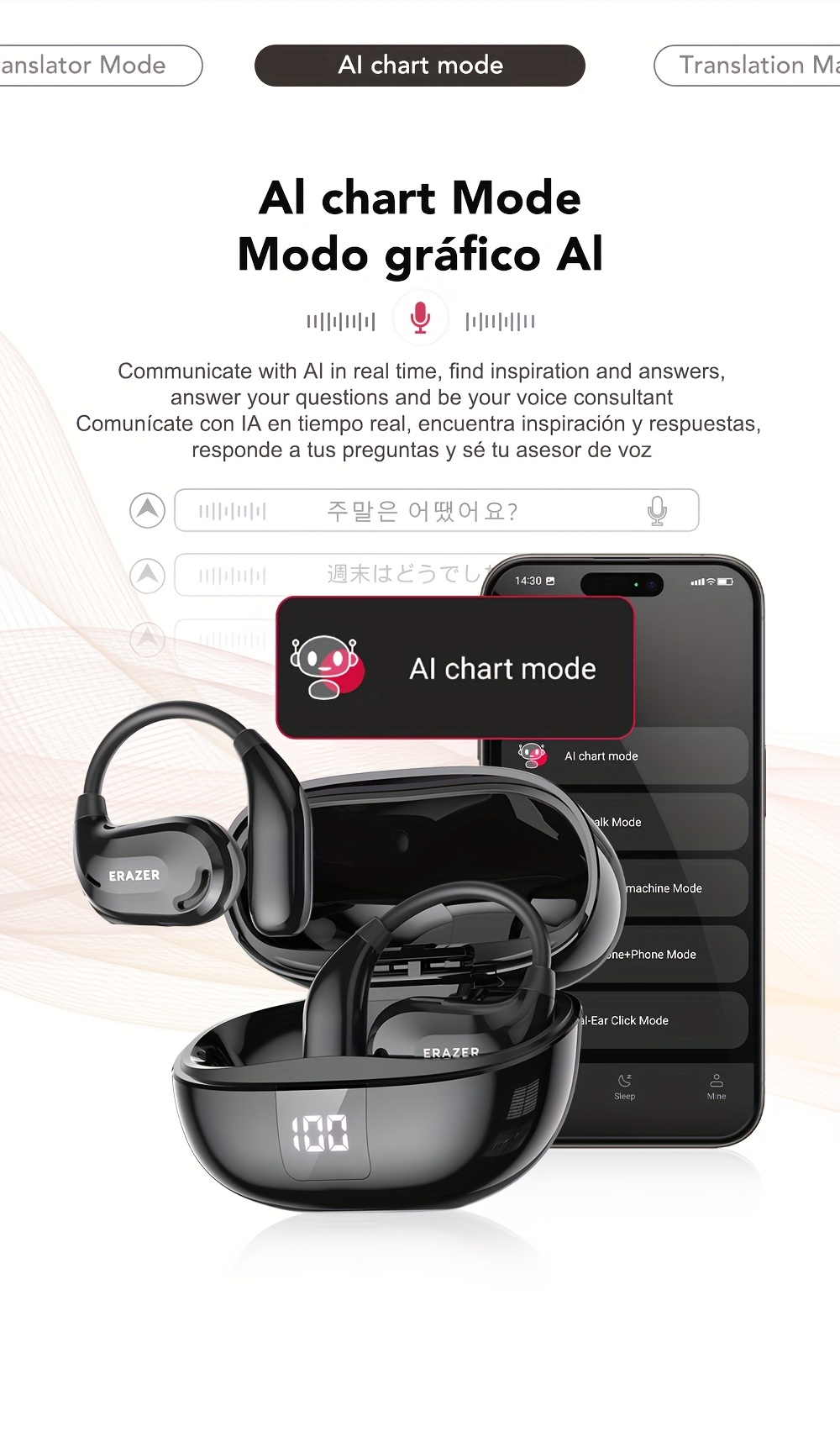 Wireless AI Translation Earbuds