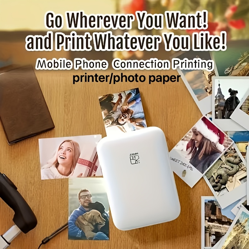 

Hprt Wireless Portable Photo Printer/40 Photo Papers - Printer For Ios/ Devices - Printing - Pocket Smart Printing - Direct Mobile Printing - High Color Restoration With Papers