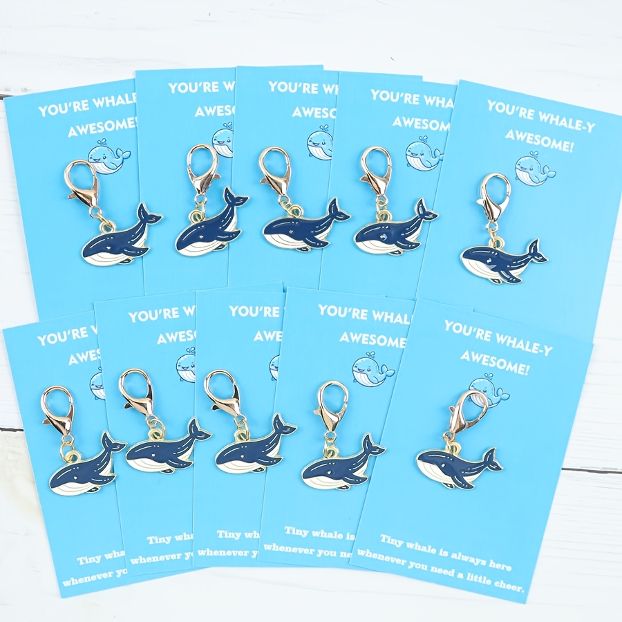Image of 5/10pcs Cute Whale Keychain, Are The Best Companion Greeting Card, Birthday, Party Gift, Gift, Very Suitable As A Gift For Of Pendant