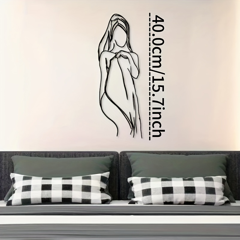 TEMU 1pc Women' Art Metal Wall Decor, A Minimalist Gift For The Bathroom, Modern Body Art Decoration For The Bedroom, Stylish Women' Home Accent -