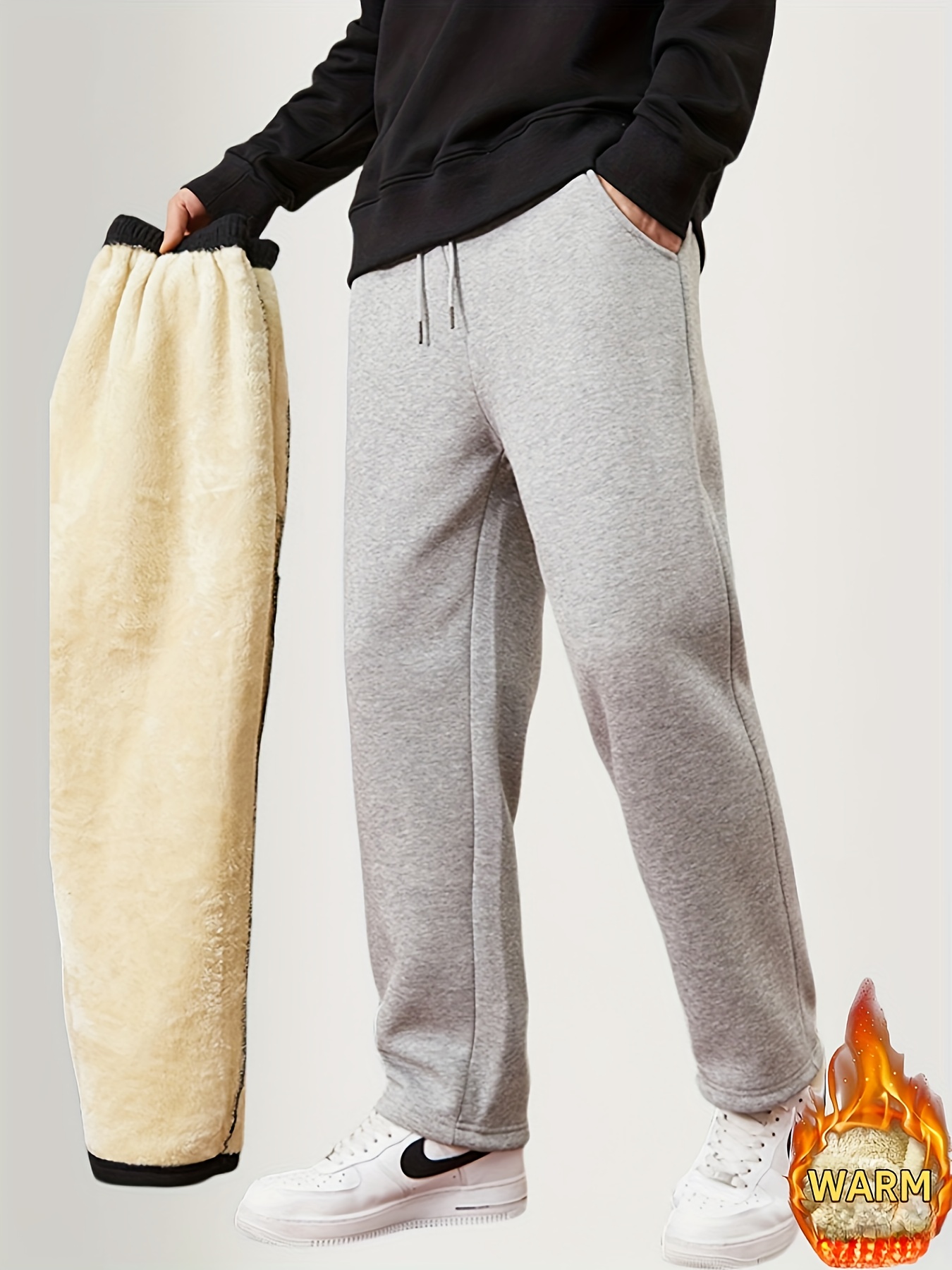 mens   fleece         fit sweatpants   drawstring     cuffs for   details 6