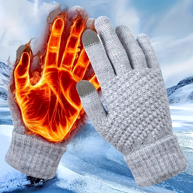 1 Pair/4 Pairs Winter Touch Screen Gloves For Women, Cold-proof Thickened Warm Plush Lining, Suitable For Fingerless Driving, Running, And Texting In Cold Weather