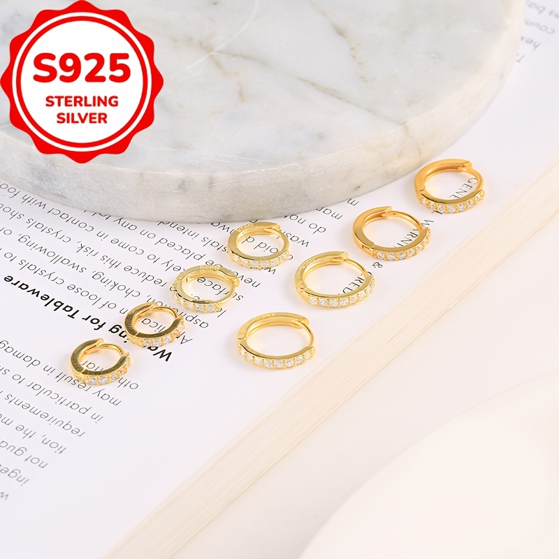 S925 Sterling Silver Vintage Round Ear Clips for Women