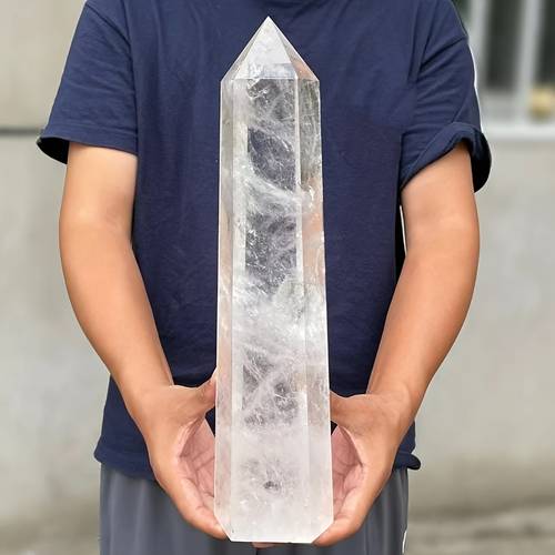 1 quartz pillar some crystals have different colors green yellow black etc some have different stones inside are all normal and natural crystal decor crafts family themed crystal stones for home
