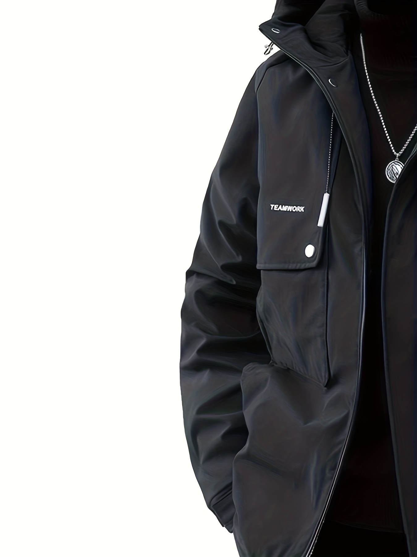 Men's Plus Size Warm Hooded Drawstring Jacket
