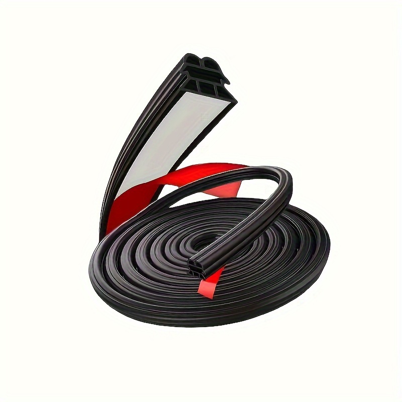 TEMU 1pc 10m Universal Car Door Seal Strip, Synthetic Rubber Self-adhesive Weather Stripping, 6-hole Seal Tape Waterproof Door Edge Protector For Passenger Car Hood Trunk Lid