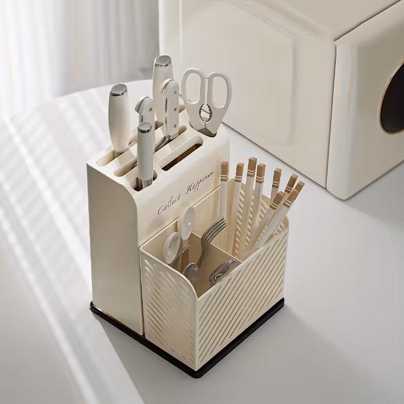 1 combination knife block knife fork chopstick cage storage rack easy to tableware storage box home kitchen knife storage Product details 3