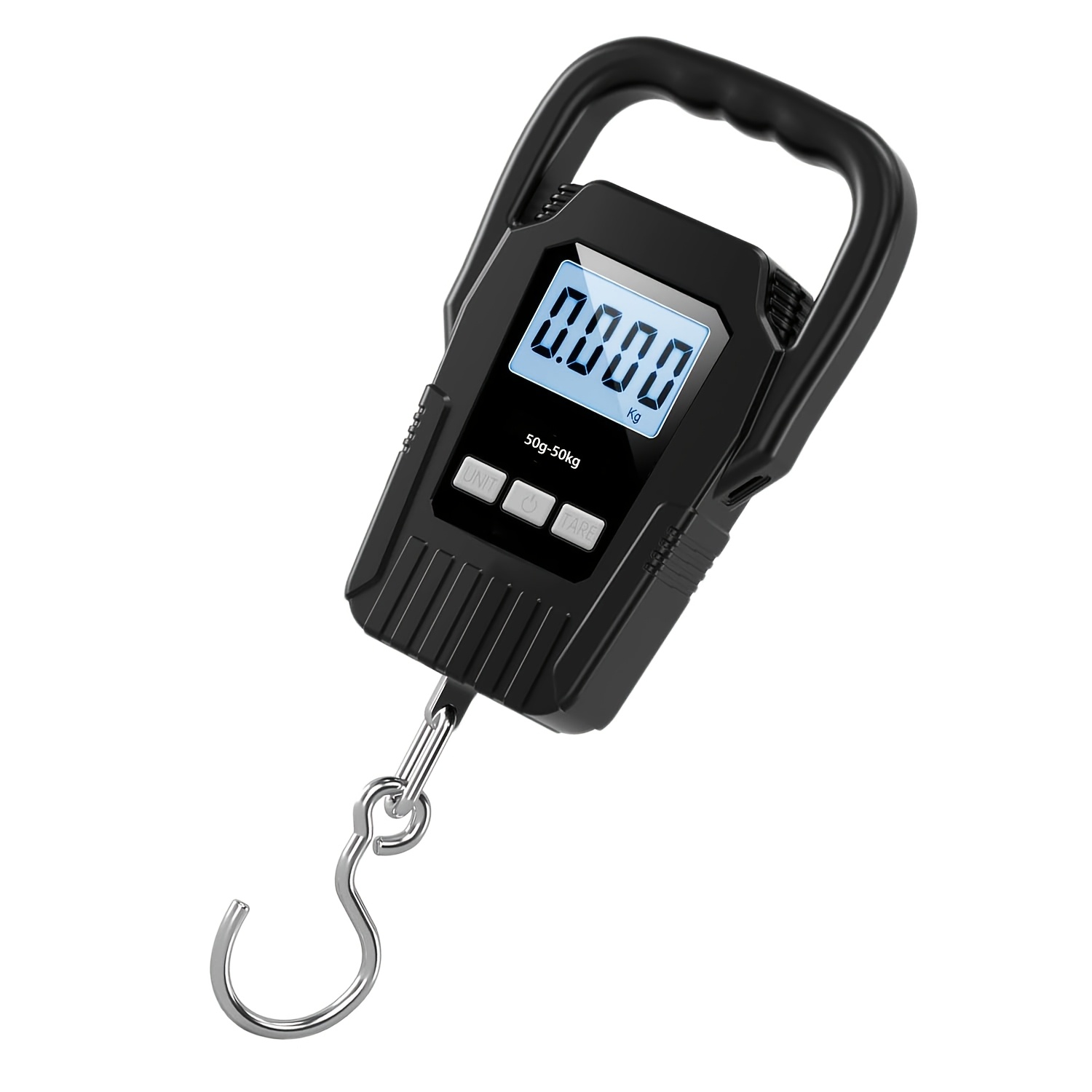 TEMU 1pc Digital Fish Scale Suspension Scale, 110 Pound/50 Kilogram Luggage Scale, Fish Weighing Scale, Upgraded Large Handle And Backlit Lcd Display