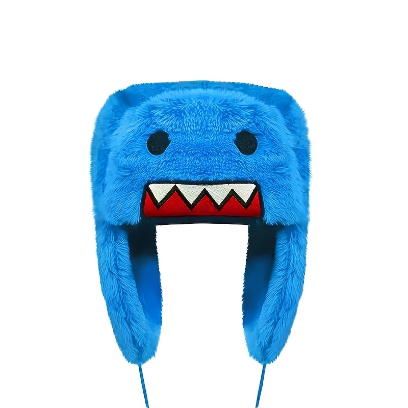 TEMU A Fun Cartoon Monster Winter Plush Hat, A Warm Ear Flap Pilot Hat, A Soft And Fluffy Cold Weather Headwear, Unisex, Suitable For Daily Wear And