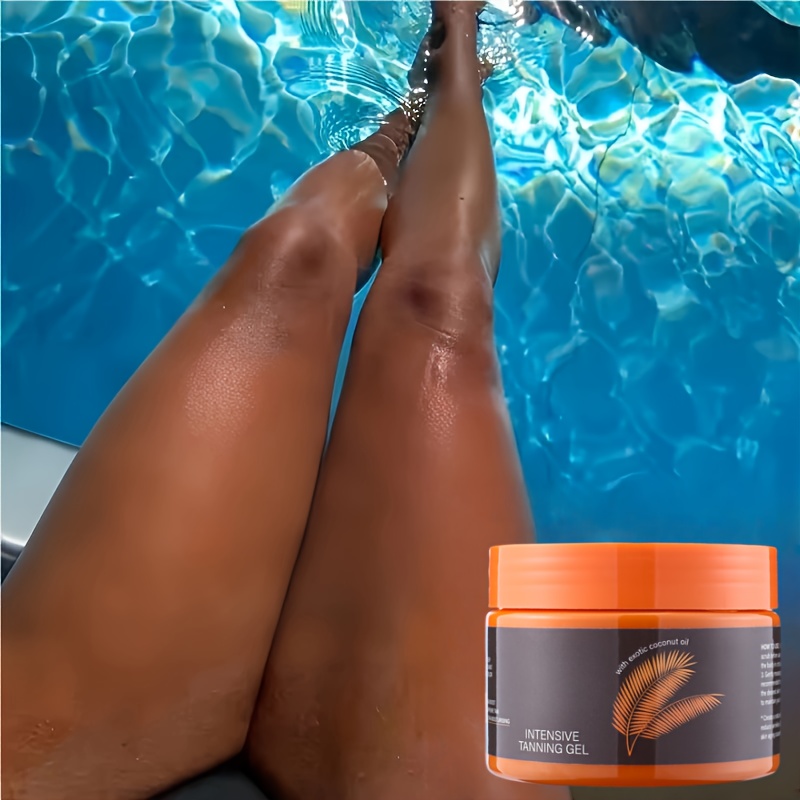 Luxurious Soft Brown Tanning Gel, Body Bronzer, Natural Sunless Tanner, with Cocoa Butter, Walnut Oil And Olive Oil, Carrot Seed, Suitable for All Skin Types, Rich in Gentle Tanning Factors, Helps Skin Quickly Present a Natural Bronze Color