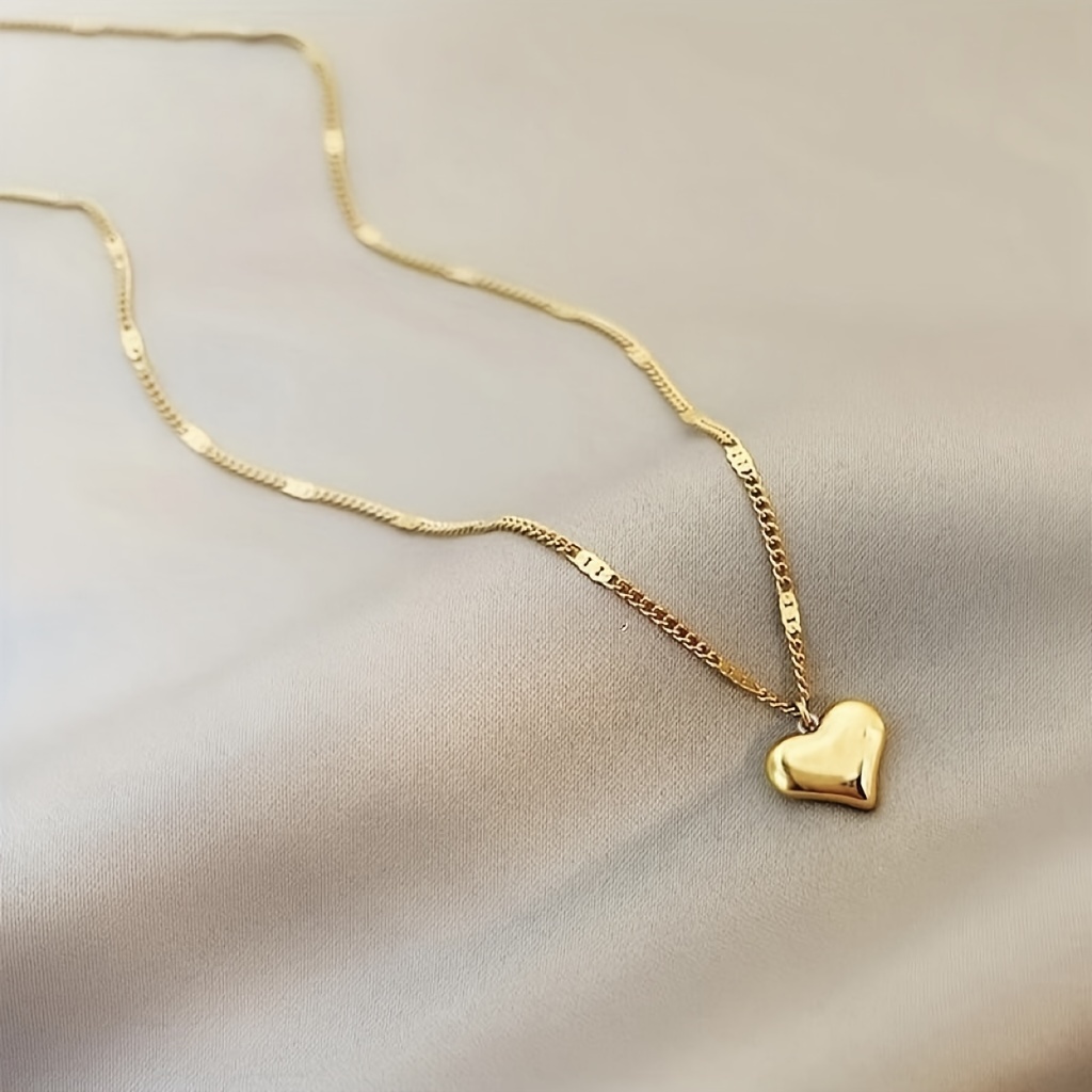 

1pc New Heart Shaped Pendant, Trendy Cool Clavicle Chain