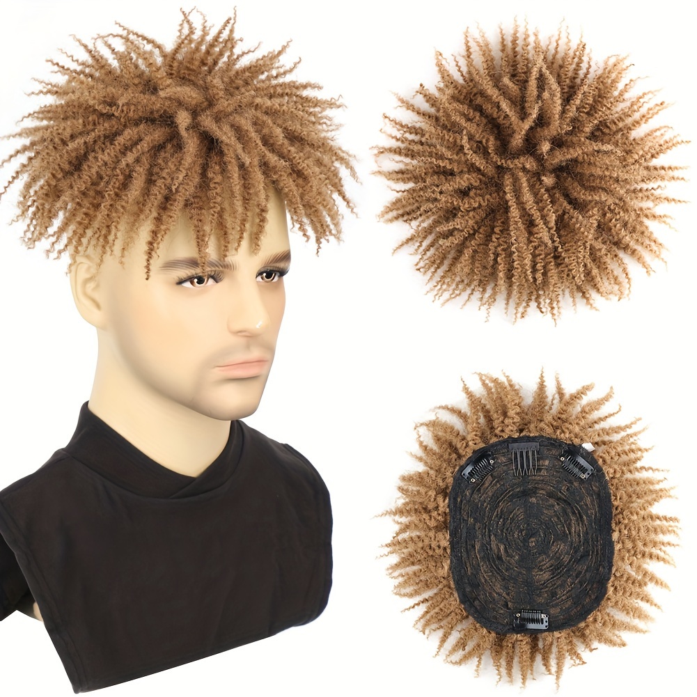 Short Afro Curly Topper Wig Clip In Hip Hop Style Dreadlocks