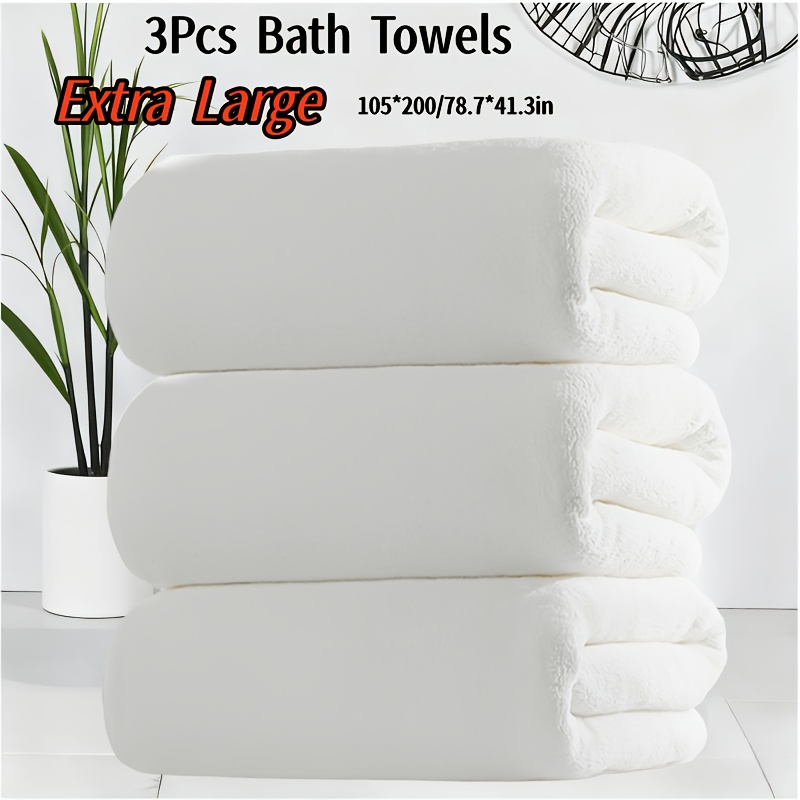E-shop 3er-Set extra große Badetücher 105*200cm/78.7*41.3in, ultraweiche Mikrofaser-Einheitsfarbe, weich und bequem, gute Saugfähigkeit, geeignet für