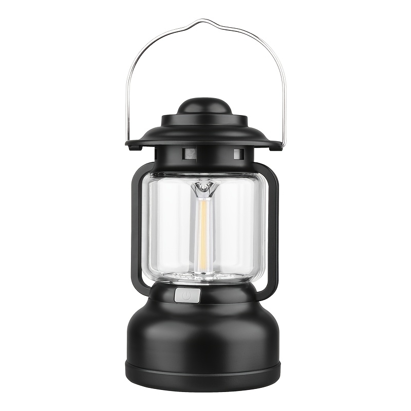 TEMU Linterna de camping retro LED recargable, luz para tienda de campaña de exterior, 7 de iluminación, linterna de camping portátil, iluminación de