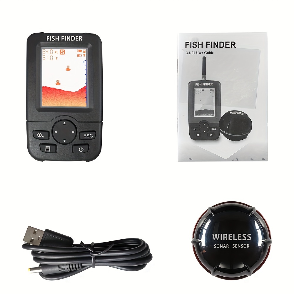 Portable Fish Detector Battery Powered Wireless Fish Finder Sonar