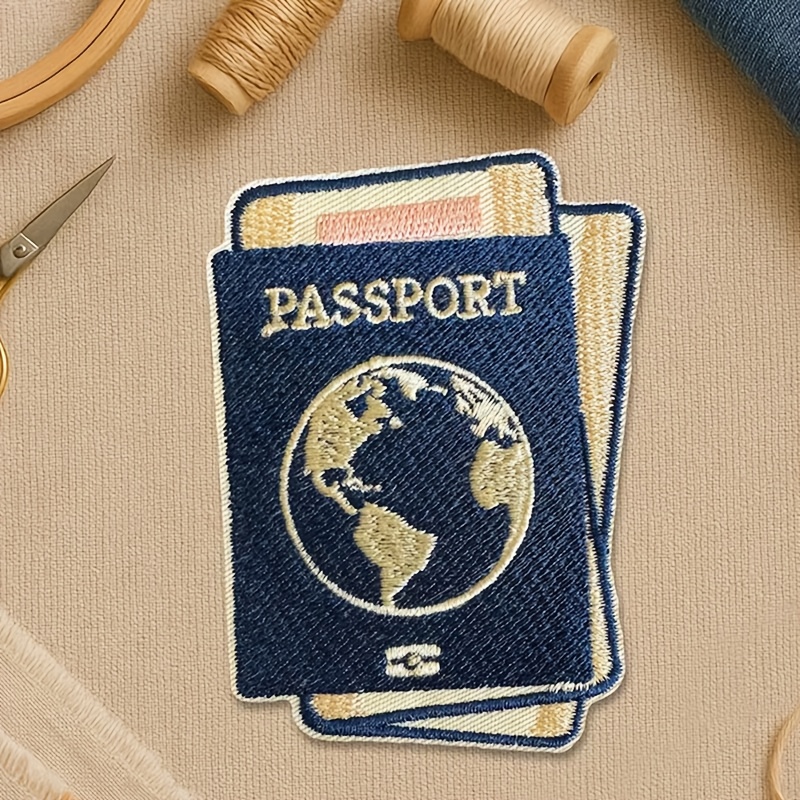 TEMU 1 Passport Patch, Travel Passport Patch, Round-the-world Travel Pattern Clothing Patch, Jacket Patch, Travel Backpack Patch