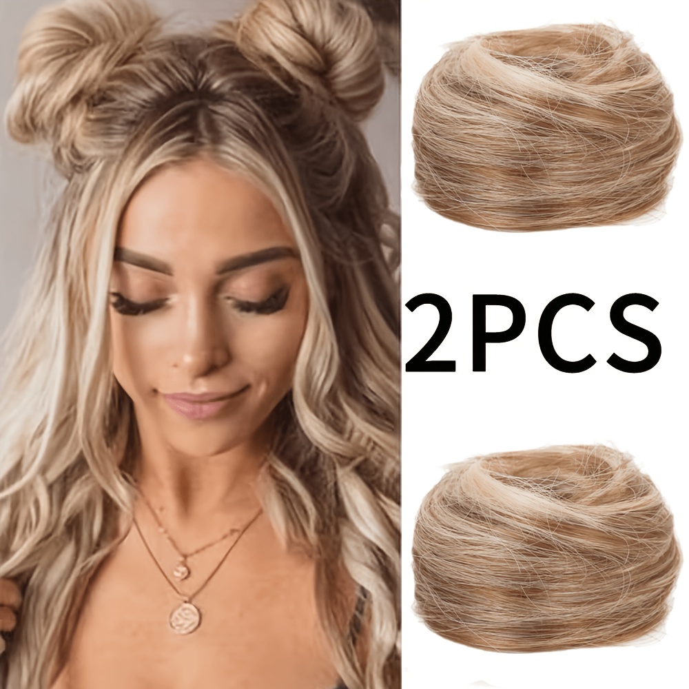 TEMU 2pcs Synthétique Boucle de Cheveux Droite 4 pouces Adapté aux Cheveux Bouclés pour Femmes, Perruque, Déguisement de Fête d'Halloween et Port