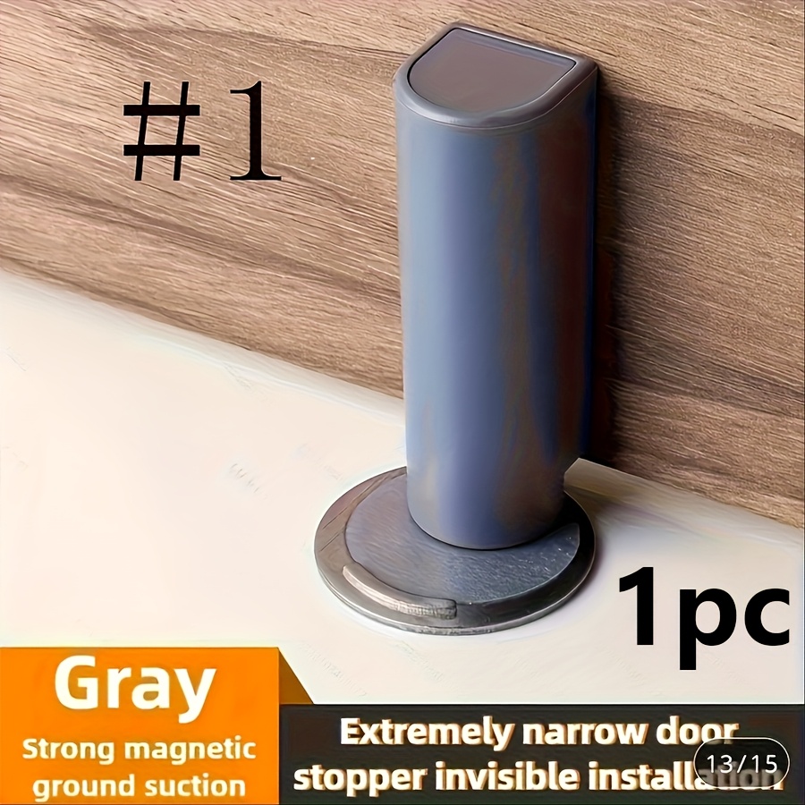 TEMU 1pc, Ultra-narrow Magnetic Door Stop, 3 Colors . 1pc - Silent And Anti-collision, Installation, Wind-resistant And Adjustable Height - Suitable