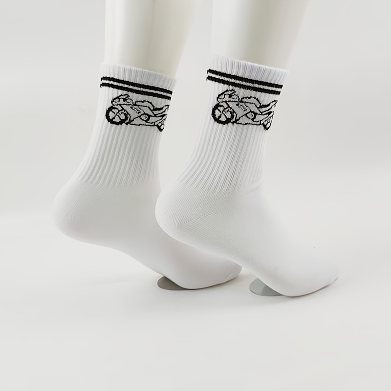 E-shop Ein Paar Jacquard Motorradsocken aus hochwertigem, elastischem Material, stilvoll und vielseitig, bequem, atmungsaktiv,