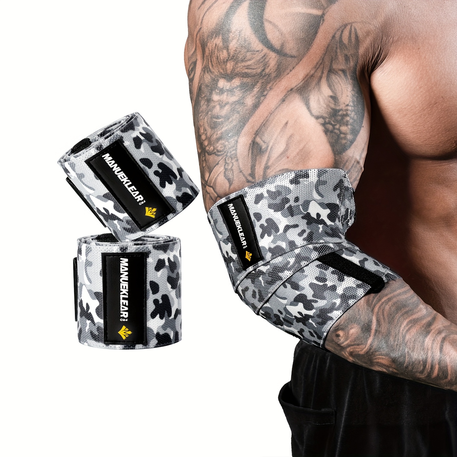 Image of Manueklear Men's Colorful Elbow Sleeve, Enhancing Elbow Support, Training, Suitable For Wrapping Elbows For Strength Training Support Sleeve Such As Weightlifting And Strength Sports