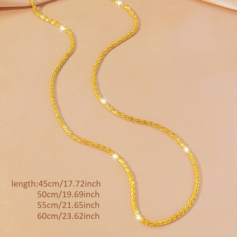 Women's 18K Gold Plated Stainless Steel Shimmering Thin Chain Necklace