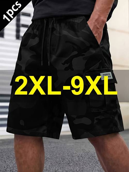 pantaloni scurți cargo pentru bărbați, mărimi extinse 2xl-9xl, pantaloni scurți bermuda de vară cu camuflaj, pantaloni scurți pentru bărbați cu buzunare multiple, pantaloni scurți casual sport pentru exterior