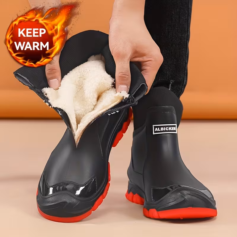 women s fashion snow boots, sporty short boots, unisex outdoor rain boots with fleece lining and thickened anti-slip for winter hiking & travel, perfect christmas gift 2