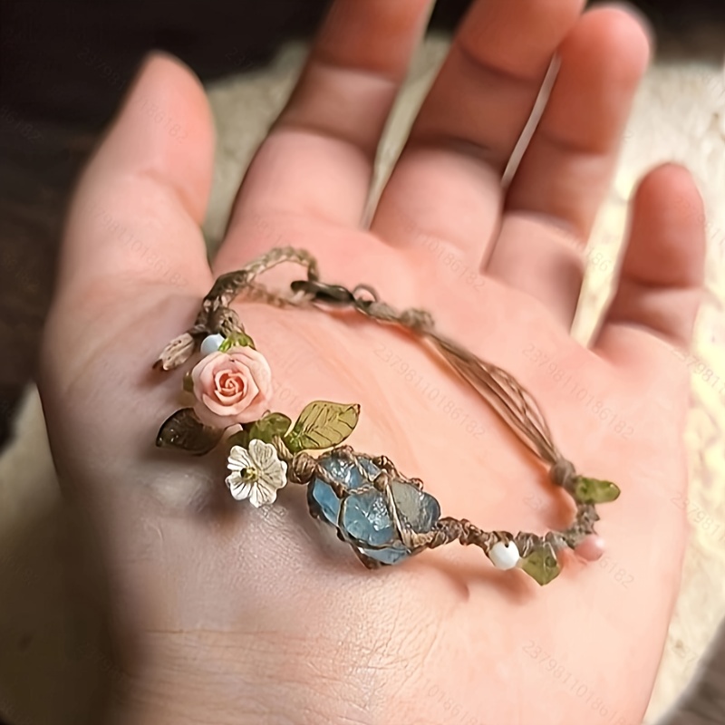 quality natural bracelet     natural and synthetic fiber rope april birthstone   blue starry elements suitable for daily wear parties vacations valentines day earth day new year seasonal accessories daily wear wreath     design bouquet accessories halloween christmas outfit gift for teenager details 0