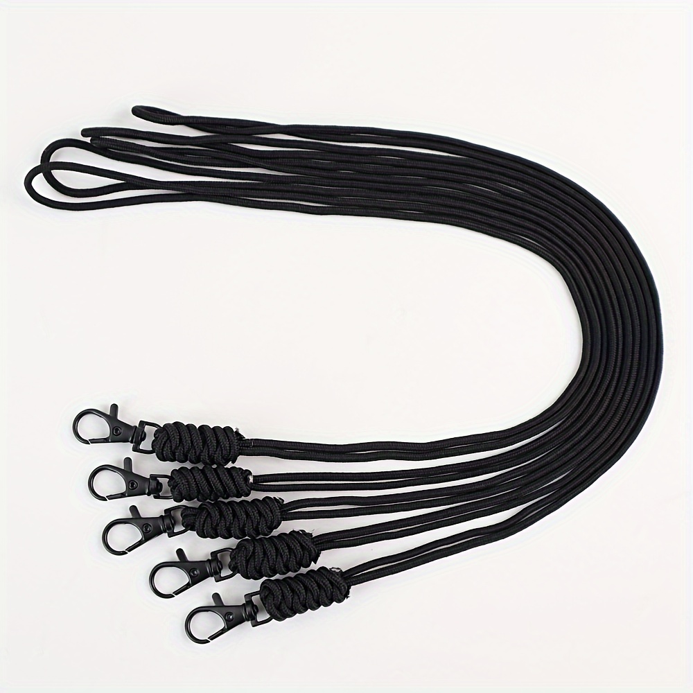 5pcs Multifunctional Paracord Braided Lanyard, Id Card Key Hanging Rope With Metal Clip Ring