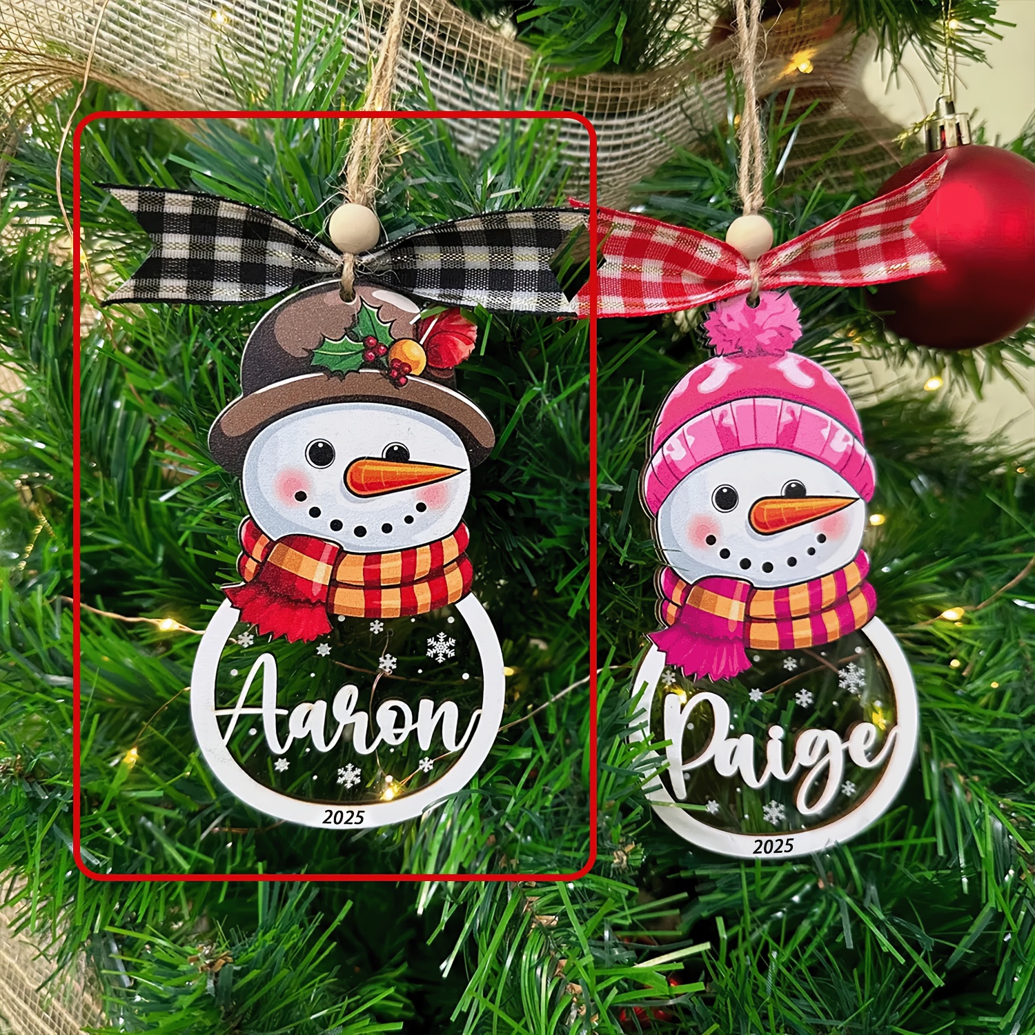 TEMU 1 Personalized Wooden Snowman Pendant That Customized With Names, Christmas Tree Decorations, Backpack Embellishments, And Holiday Gifts