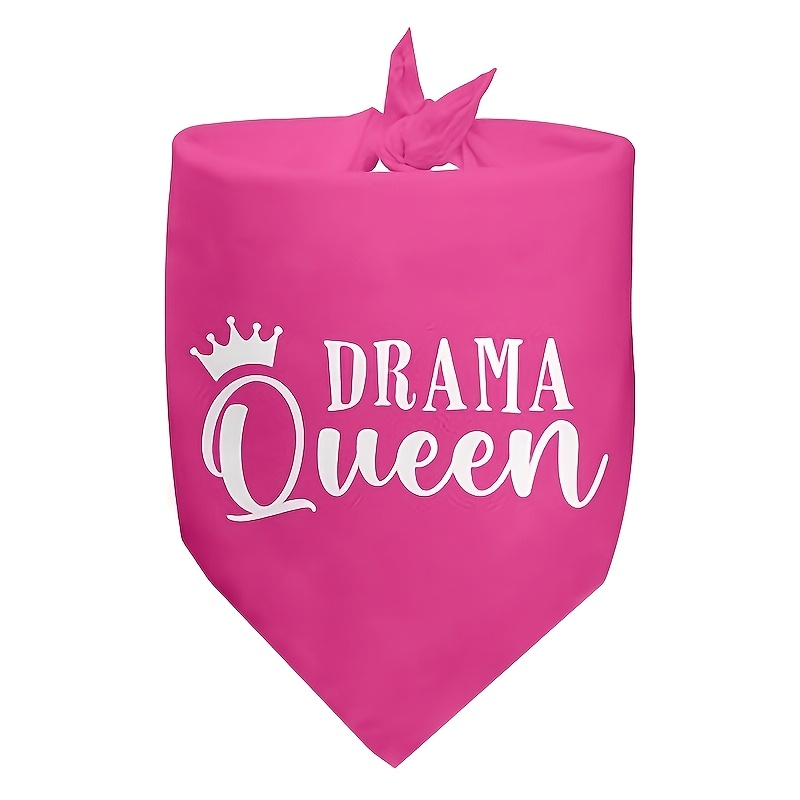 TEMU 1pc 24.8×11 Inch Dog Bandana | Durable Polyester Triangle Scarf, Pink, Ideal For Small To Large Dogs And Cats, Woven, Tether Wear