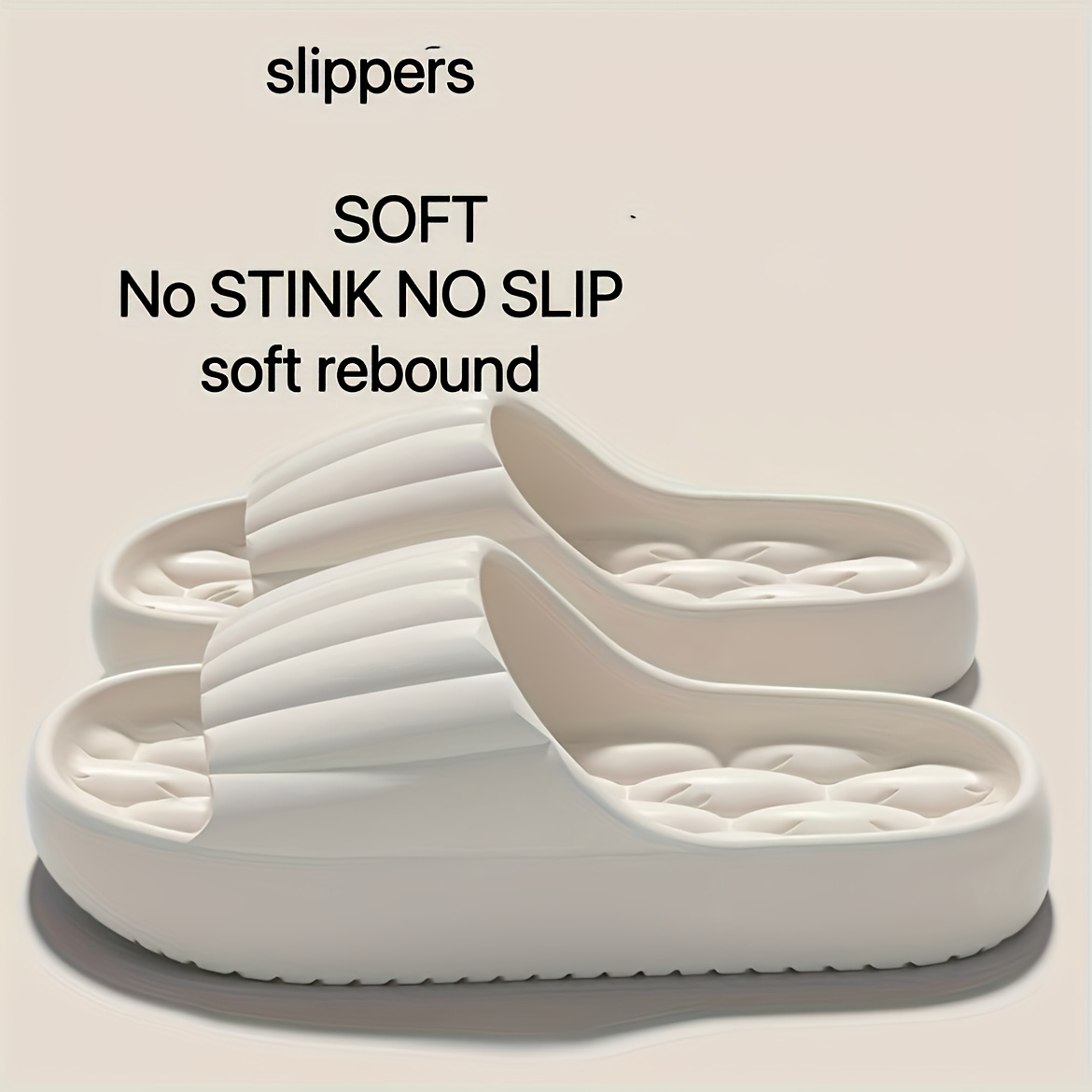 TEMU Women's Slip-on Slippers - Soft, Quick-drying Water Shoes For Home, Beach, And Light-colored Shower Slippers - Lightweight And Durable, Suitable