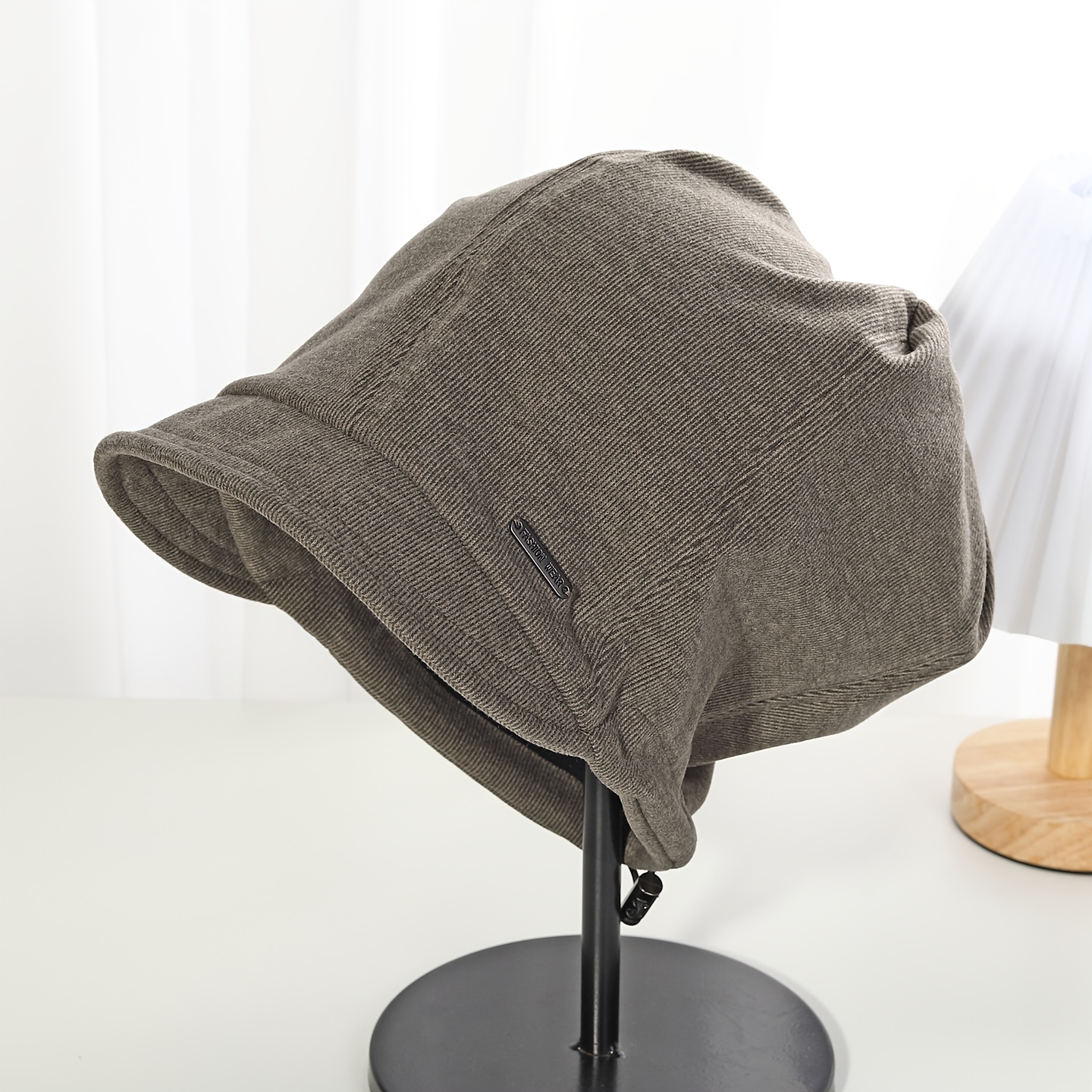 TEMU Women's Striped Slouchy Bucket Hat Adjustable Elastic Suitable For - Outdoor Casual Retro Style Hat, Lightweight Breathable Suitable For Mardi
