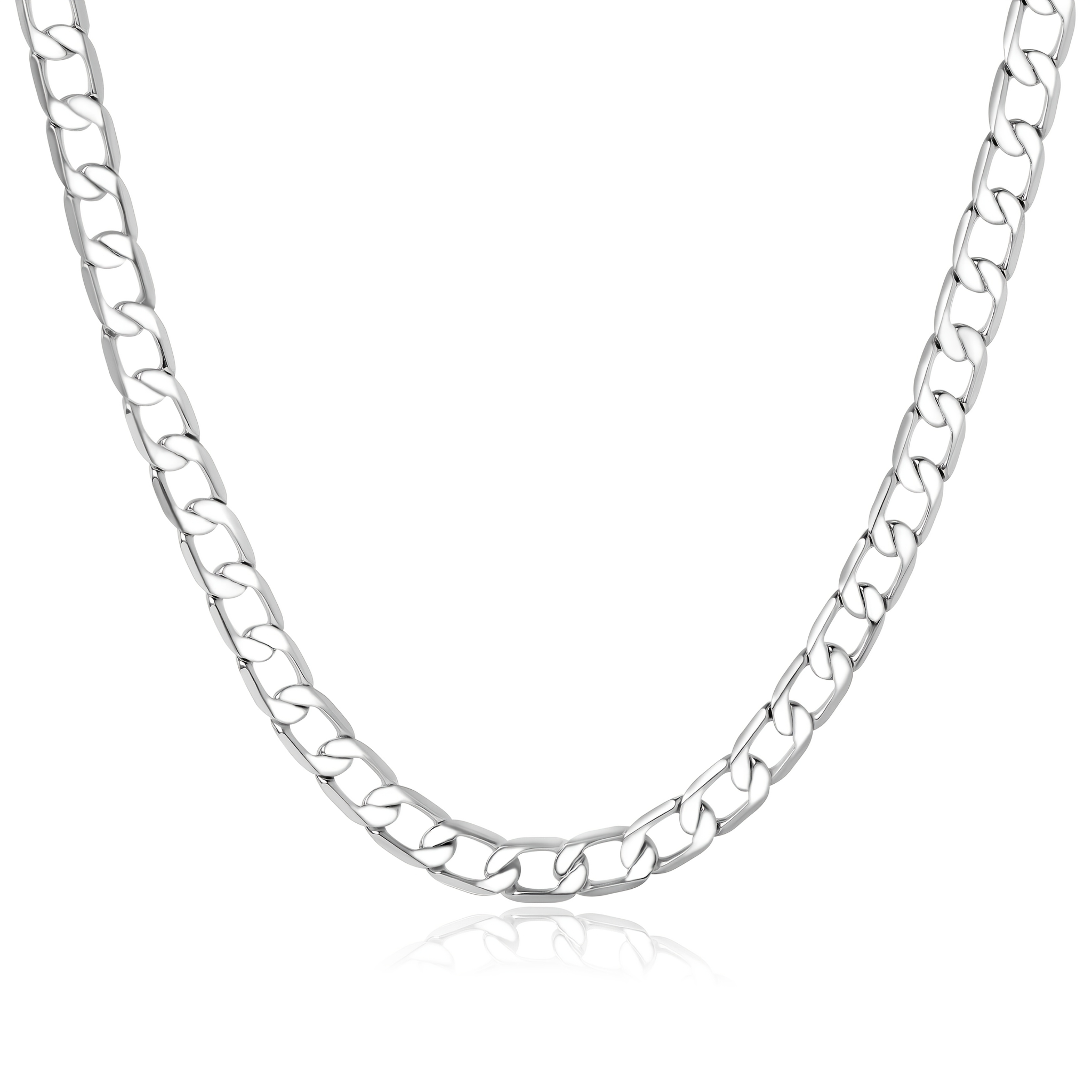 

Boutique 925 Silvery 7mm Italian Cuban Necklace, 20 Inches, 22 Inches, 24 Inches - Stylish And Design - Perfect Anniversary And Birthday Gift For Men, Wives, , , Daughters Comes With A Box