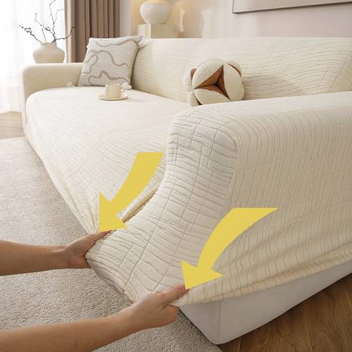 geometric jacquard stretch sofa season universal full wrap couch protector modern solid scratch resistant removable washable slipcover for living room