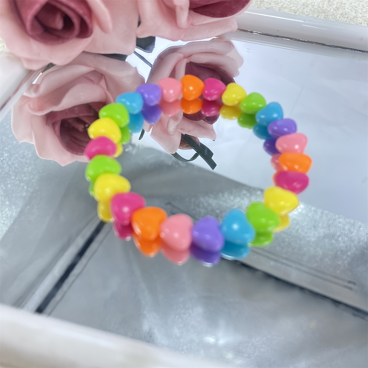 Colorful Dopamine Heart Bracelet for Casual Attire