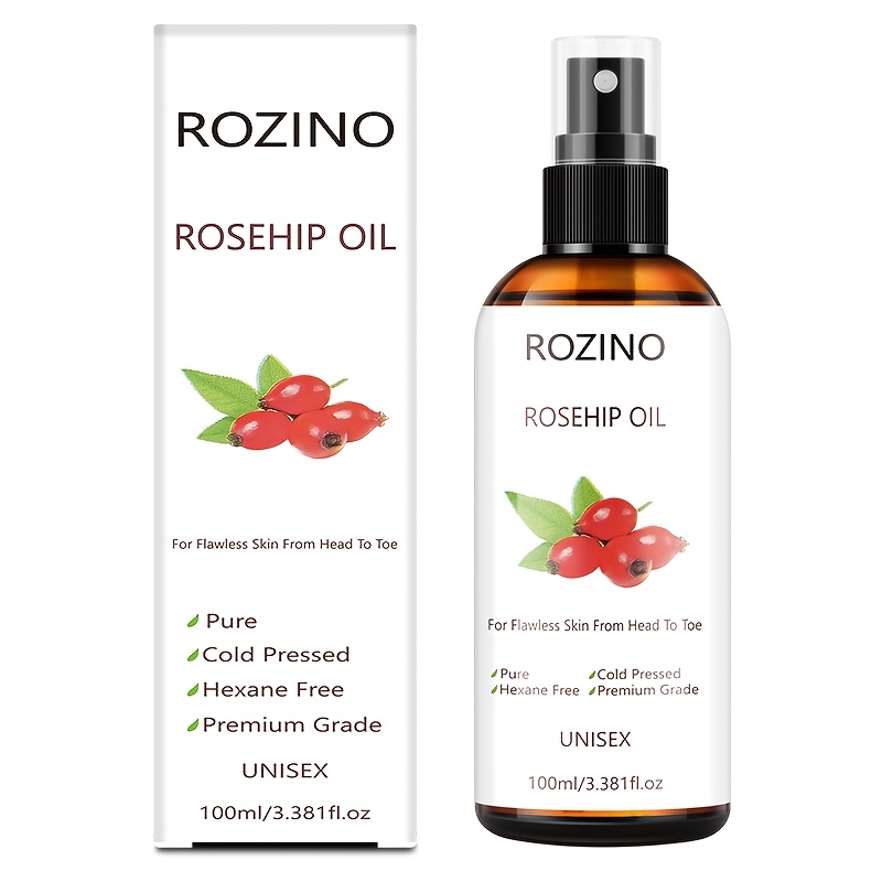 Image of 100ml Rozino Oil Suitable For Skin Types & Hair Care - Moisturizing, Firming & Brightening Oil For Face, Body, Nails, Hair, , Eyelash Nourishment, Hydration For Dry Skin
