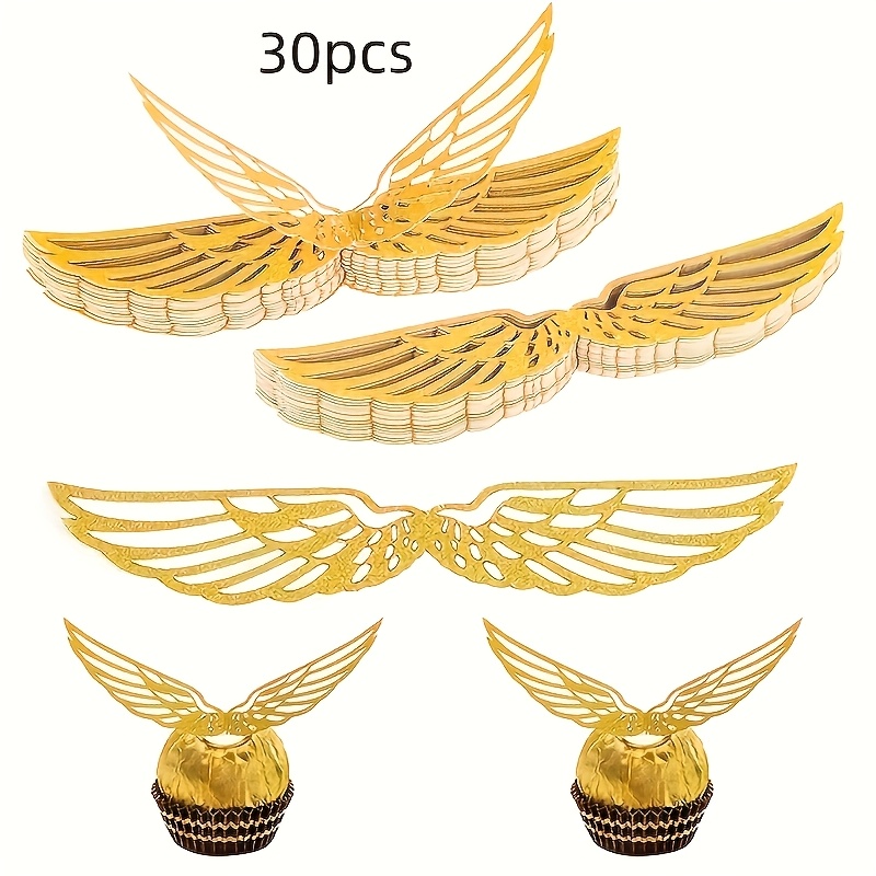 Image of 30pcs Warner Themed Wings With Adhesive Dots, Perfect For Birthday Party Table Centerpieces, Fantasy Theme Events, And Chocolate Candy Wrapping Decorations, Exquisite Gift For