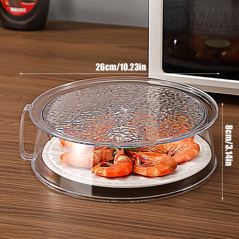 Heat Resistant 200°C Transparent Microwave Splash Guard Cover, 360° Splash-Proof Insulated Plastic Protector for Food, Stackable and Easy to