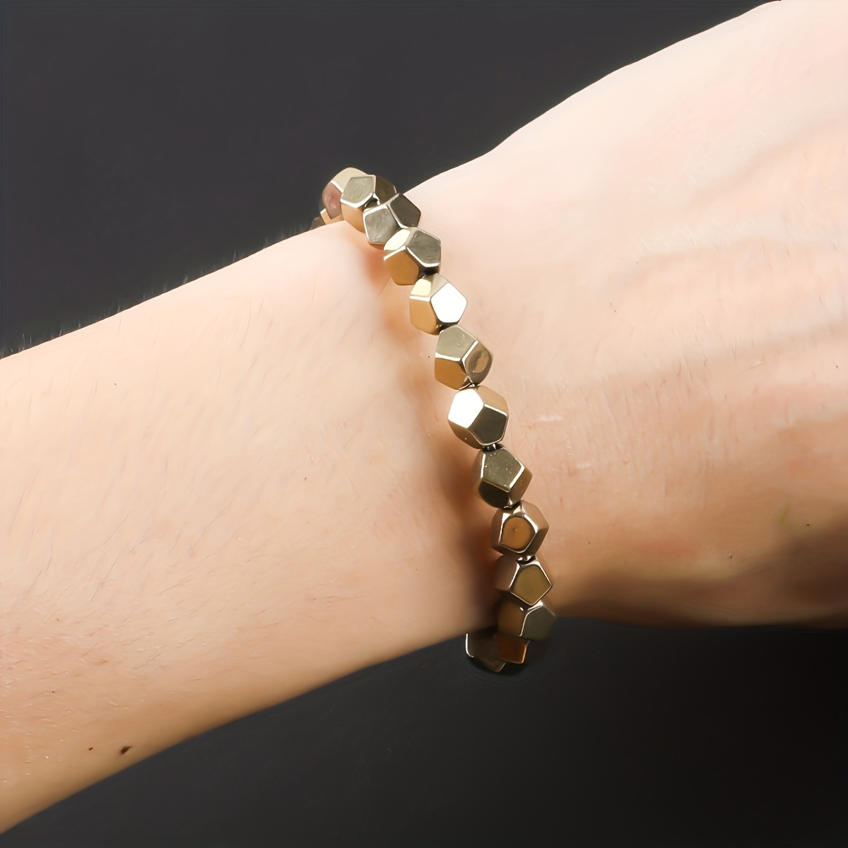 Handcrafted Wrought Iron Ore Bracelet with Bohemian Beads