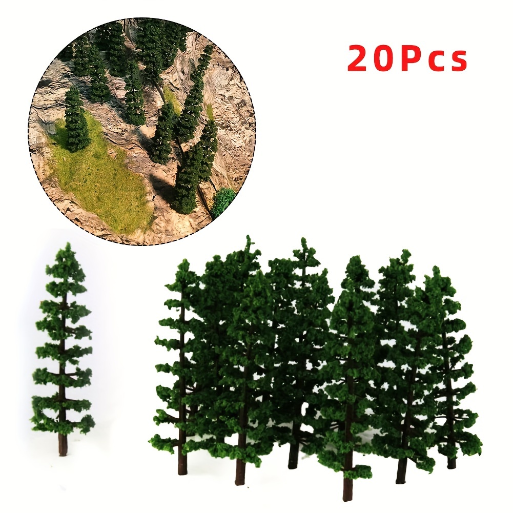 20 Mini Plastic Trees, 9cm Tall, For Decorating Sand Table Models And Display Scenes For Train Tracks, Suitable For Crafts