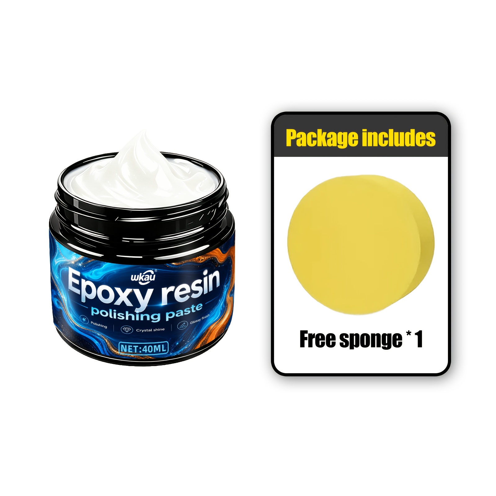 Image of High Gloss Epoxy Resin Polishing Paste Kit For Scratch Sanding And Buffing - Clear Restores Crystal And On Resin Tables Countertop Decor Art Pieces For Hobbyists And Professional Makers