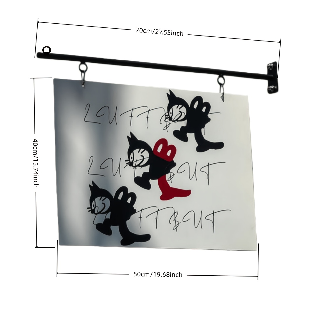 TEMU Custom Double-sided Hanging Metal Signs For Advertising, Suitable For Clothing Stores And Cafes, Featuring A Vintage Design With A Baked Paint