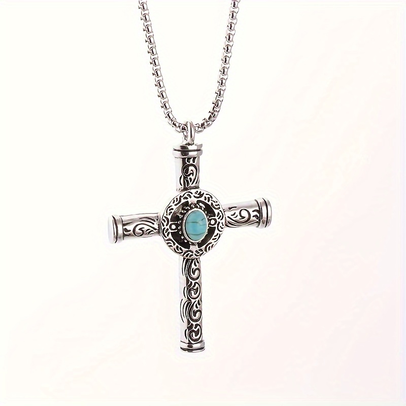 retro cross pendant necklace jewelry for men and women details 9