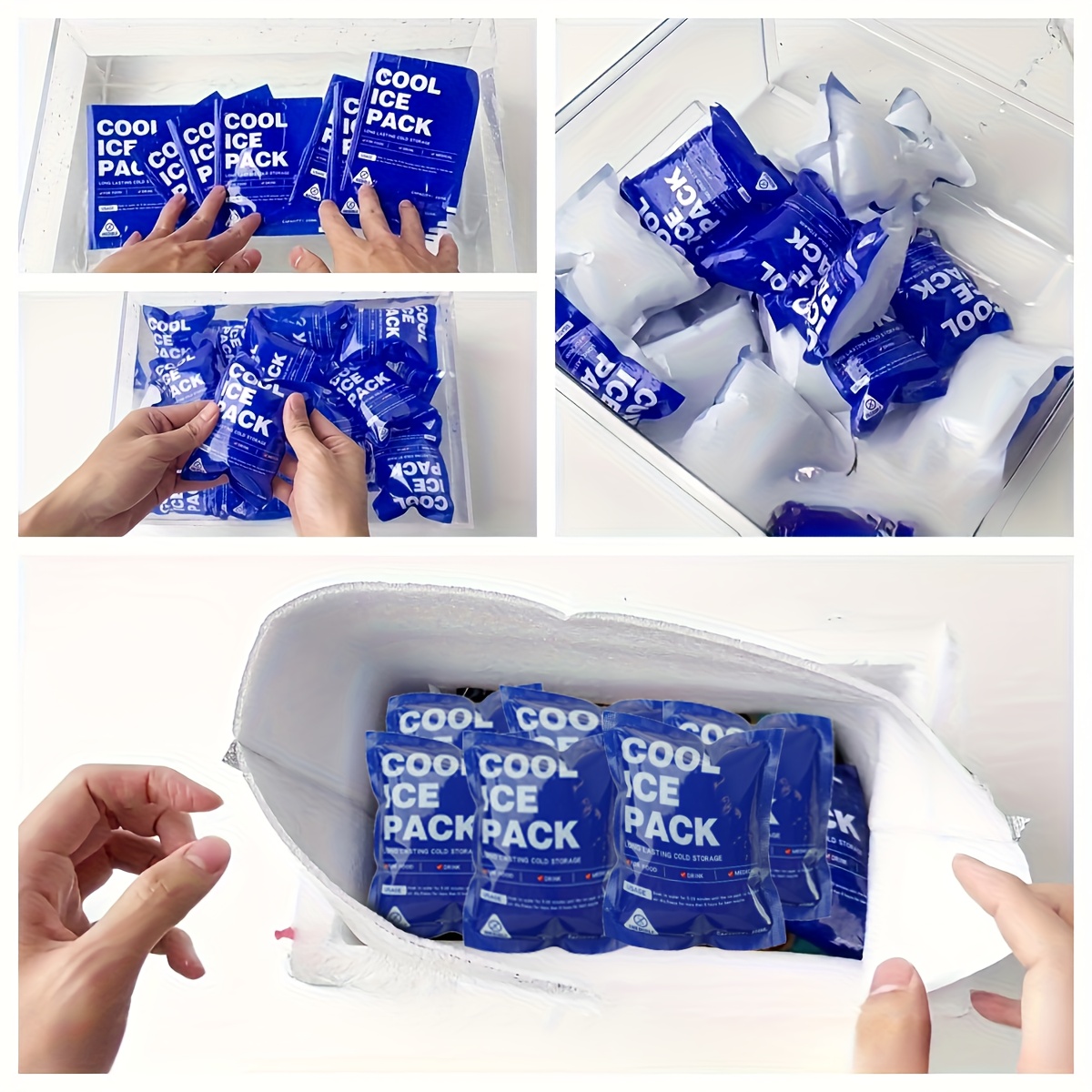 20-pack återanvändbara självuppblåsande kylpåsar - läckagesäkra högkvalitativa isolerade kylpaket för leverans, picknick & utomhusaktiviteter - hållbara bärbara kylpaket med automatisk vattenförsörjning, fräscht hållande isförpackning, picknickessentials, kompakt design, läckagesäker konstruktion, första hjälpen tillbehör, omedelbar isförpackning, isförpackning för skador, kylkudde, kylkompress, produkt för migränlindring, isväska för skador | Rabatter För Alla | Temu